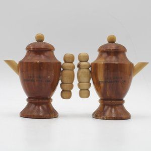 Tree House Redwood Highway California Teapot Shaped Vintage Salt Pepper Shakers